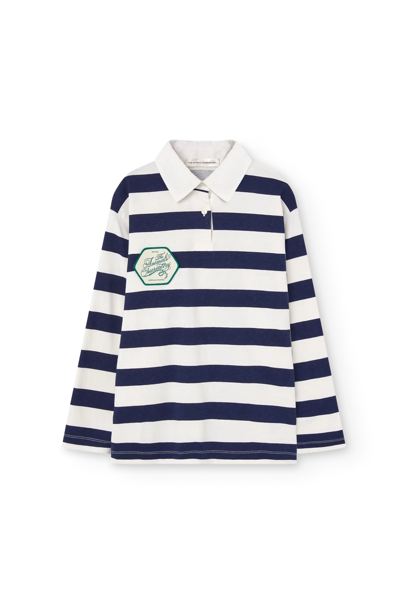 Navy Stripes Lionfish Polo Shirt COVER