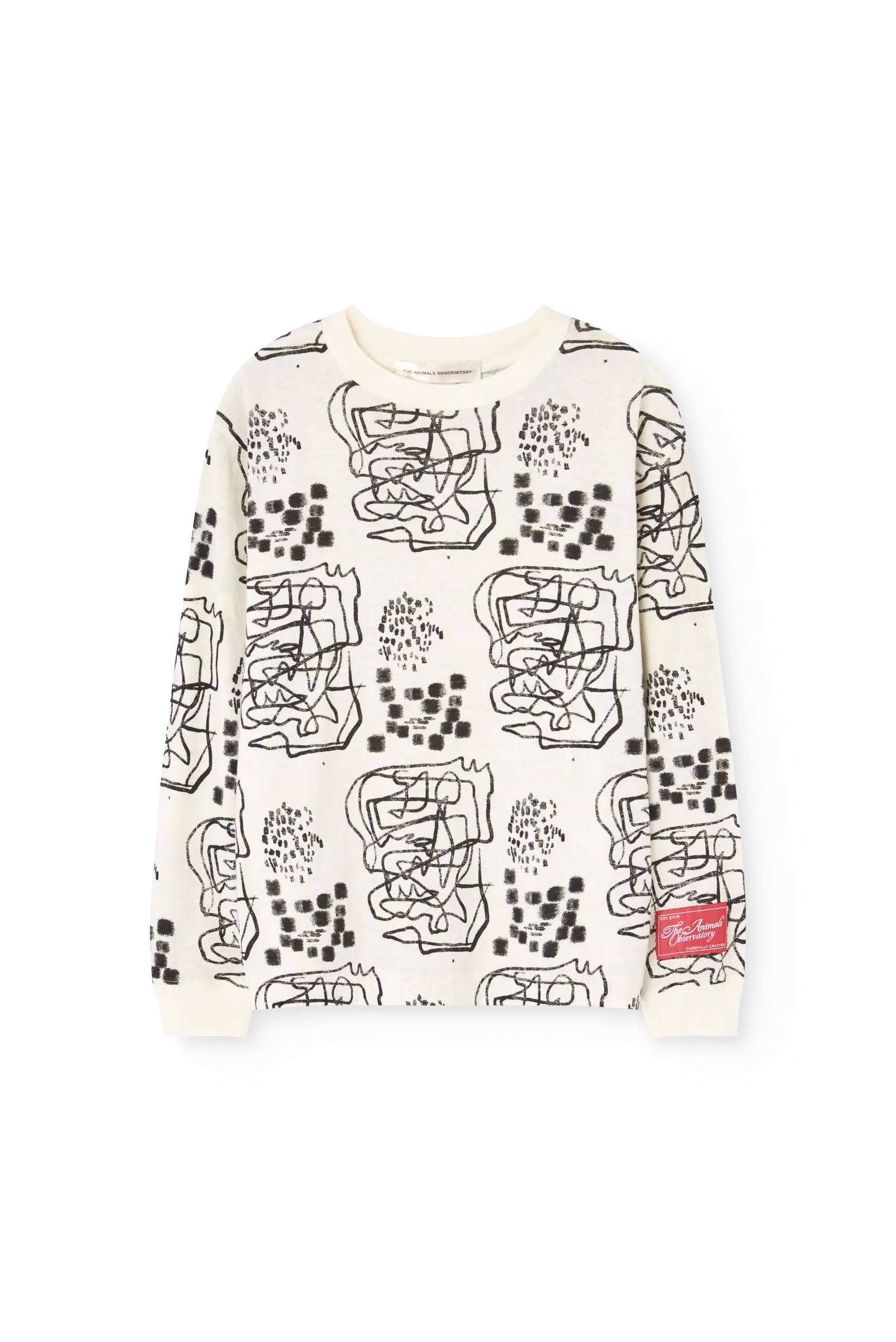 Raw White Dog Long Sleeve T-shirt | The Animals Observatory