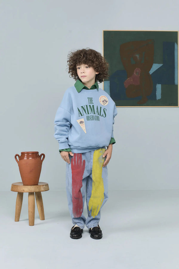 Dusty Blue Killifish Sweatshirt MODEL FRONT