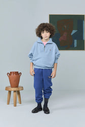 Dusty Blue Blowfly Sweatshirt MODEL FRONT