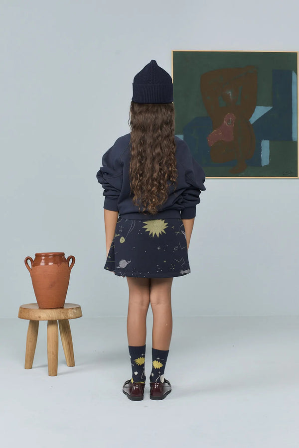 Navy Shark Sweatshirt MODEL BACK