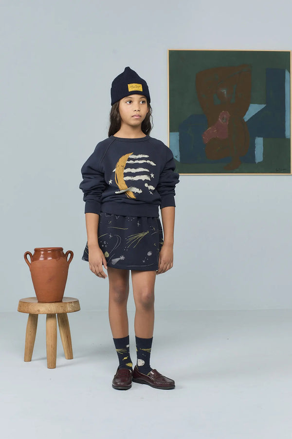 Navy Shark Sweatshirt MODEL FRONT