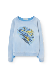 Dusty Blue Shark Warm Sweatshirt FRONT