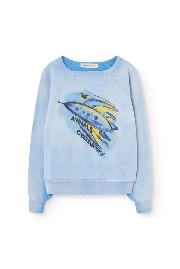 Dusty Blue Shark Warm Sweatshirt FRONT