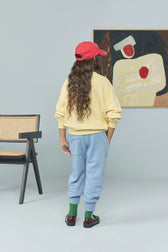 Dusty Blue Panther Sweatpants MODEL BACK