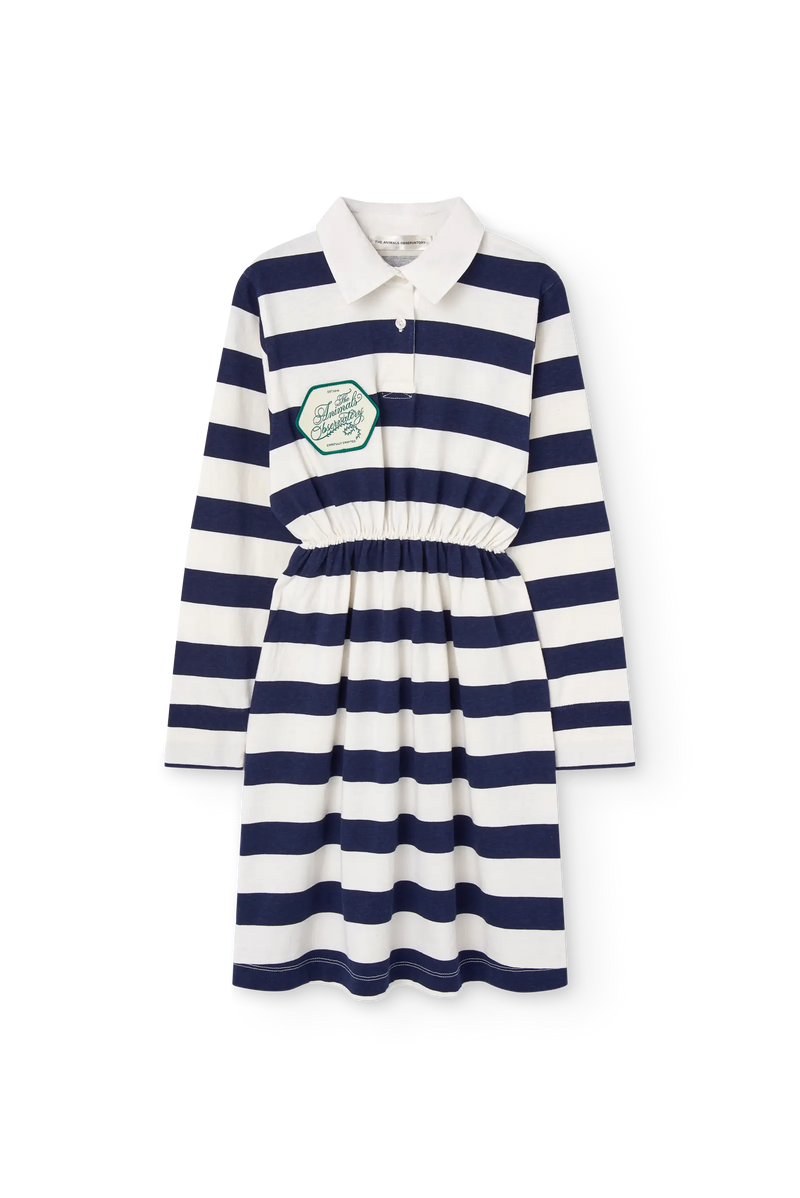 Navy Stripes Pigeon Dress COVER
