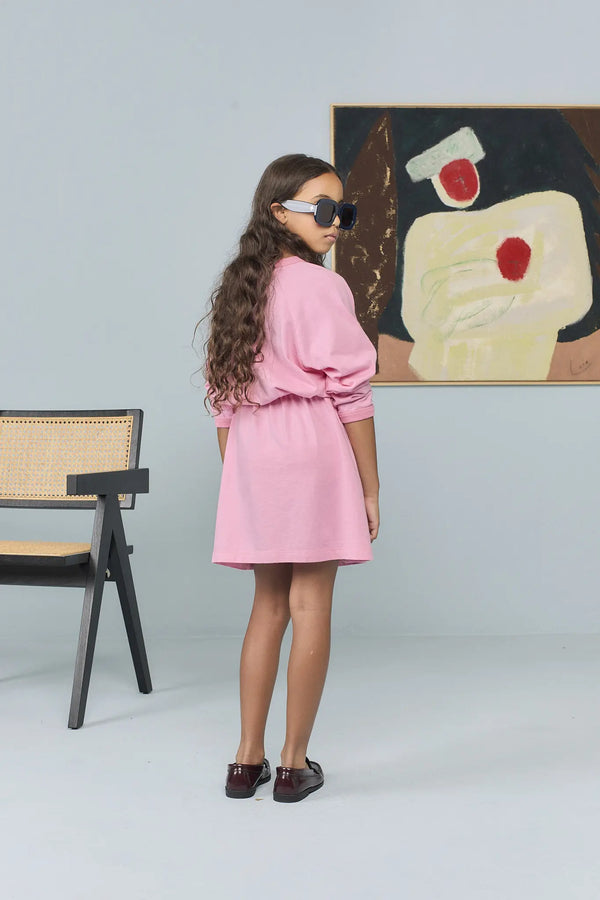 Pink Basset Dress MODEL BACK