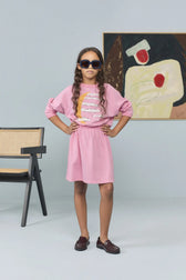 Pink Basset Dress MODEL FRONT