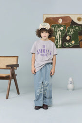 Dusty Blue Colt Pants MODEL FRONT