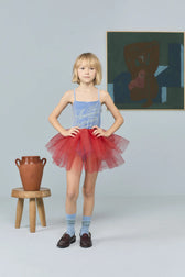 Dusty Blue Piranha Jumpsuit MODEL FRONT