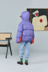 Purple Roadrunner Puffer Jacket MODEL BACK