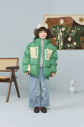 Green Roadrunner Puffer Jacket MODEL FRONT