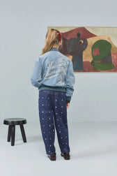 Dusty Blue Finch Bomber Jacket MODEL BACK