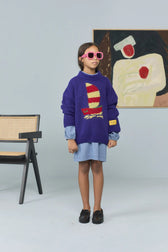 Purple Bowfish Sweater MODEL FRONT