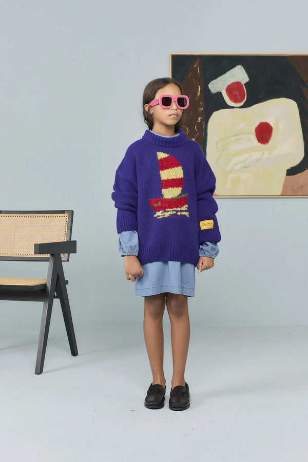 Purple Bowfish Sweater MODEL FRONT