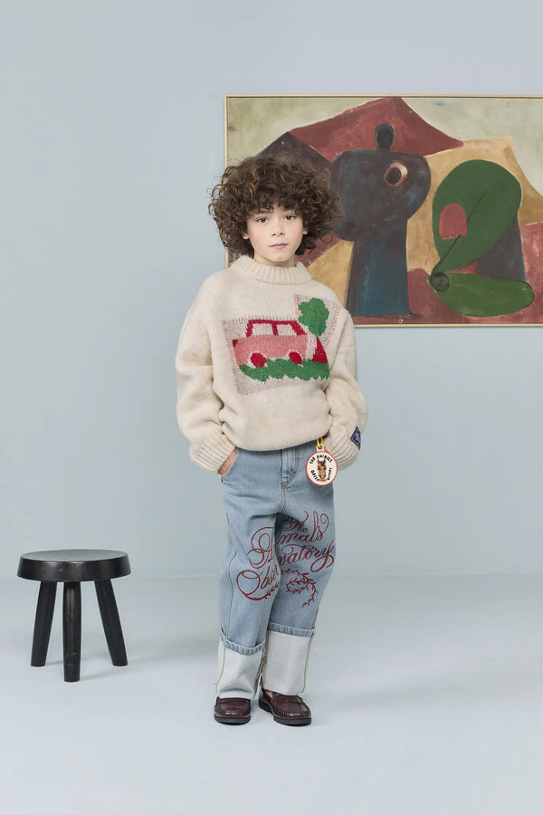 Raw White Bowfish Sweater MODEL FRONT