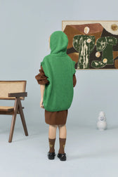 Dark Green Yak Sweater Vest MODEL BACK
