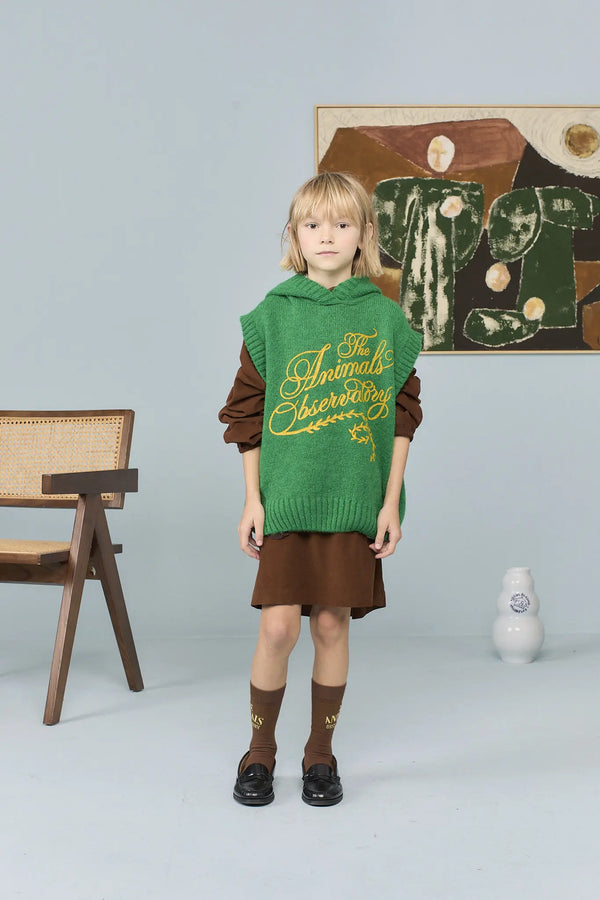 Dark Green Yak Sweater Vest MODEL FRONT