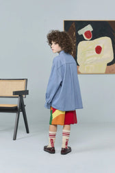 Multicolor Opossum Bermuda Shorts MODEL BACK