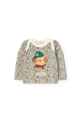 Floral Wapiti Long Sleeve T-shirt for baby FRONT