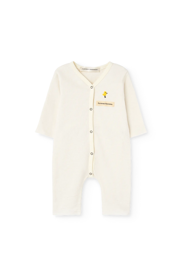 Raw White Owl Pajama for baby FRONT
