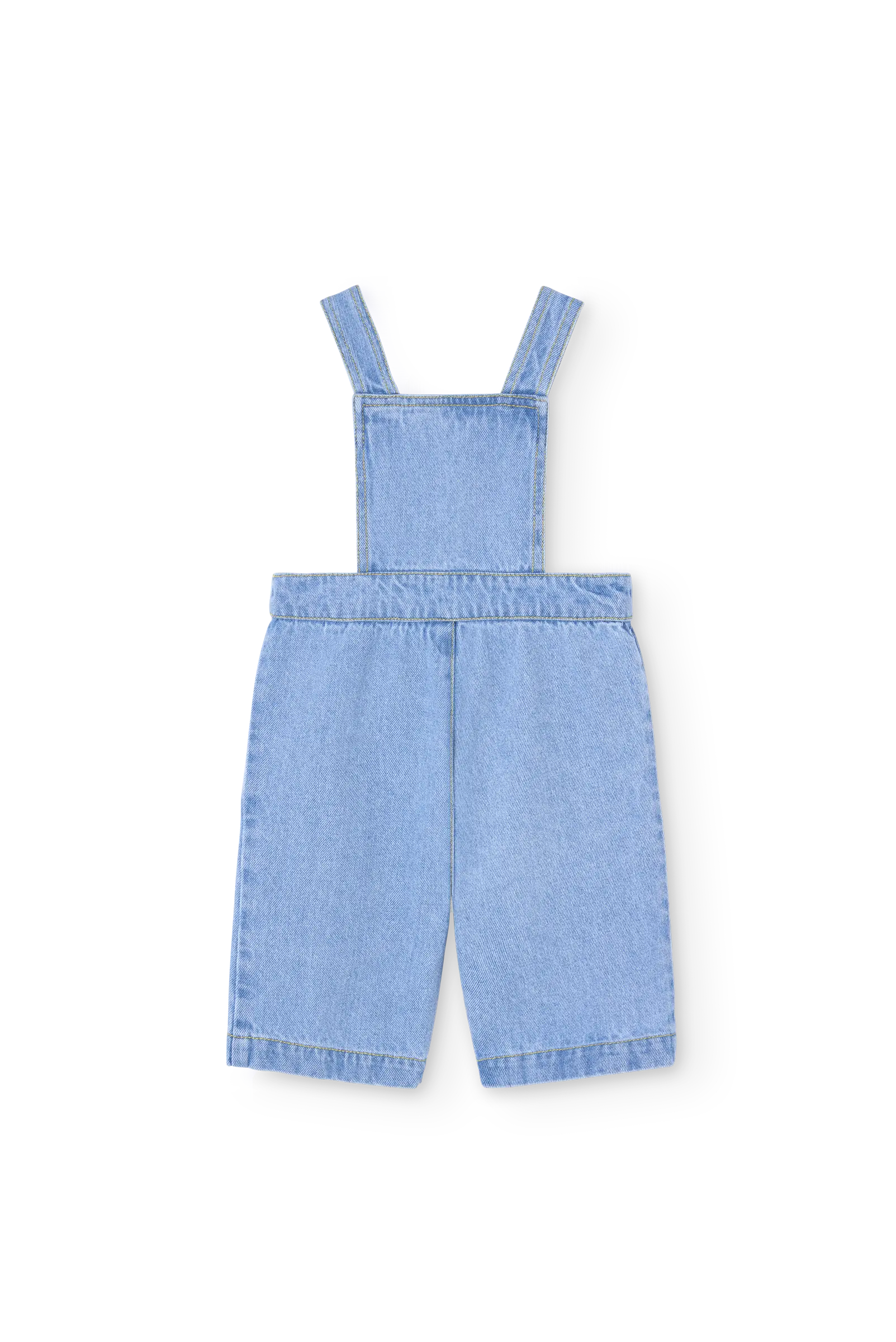 Soft Blue Catfish Denim Jumpsuit for baby BACK