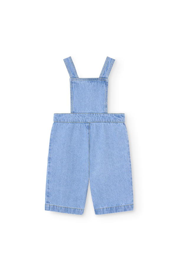 Soft Blue Catfish Denim Jumpsuit for baby BACK