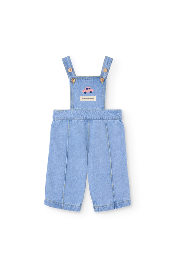 Soft Blue Catfish Denim Jumpsuit for baby FRONT