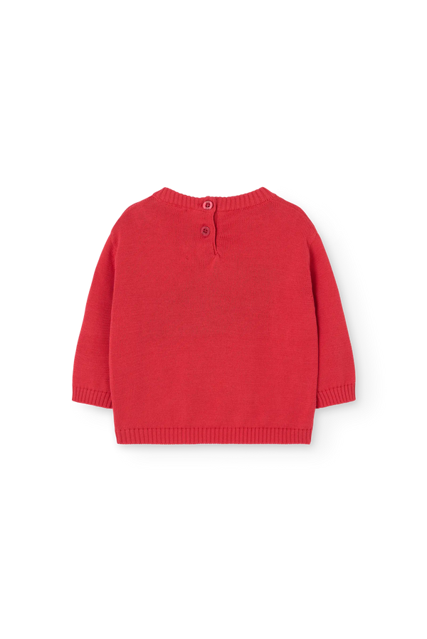 Burgundy Bobcat Sweater for baby BACK