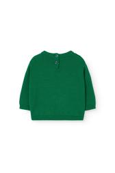 Dark Green Bobcat Sweater for baby BACK