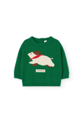 Dark Green Bobcat Sweater for baby