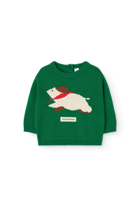 Dark Green Bobcat Sweater for baby COVER