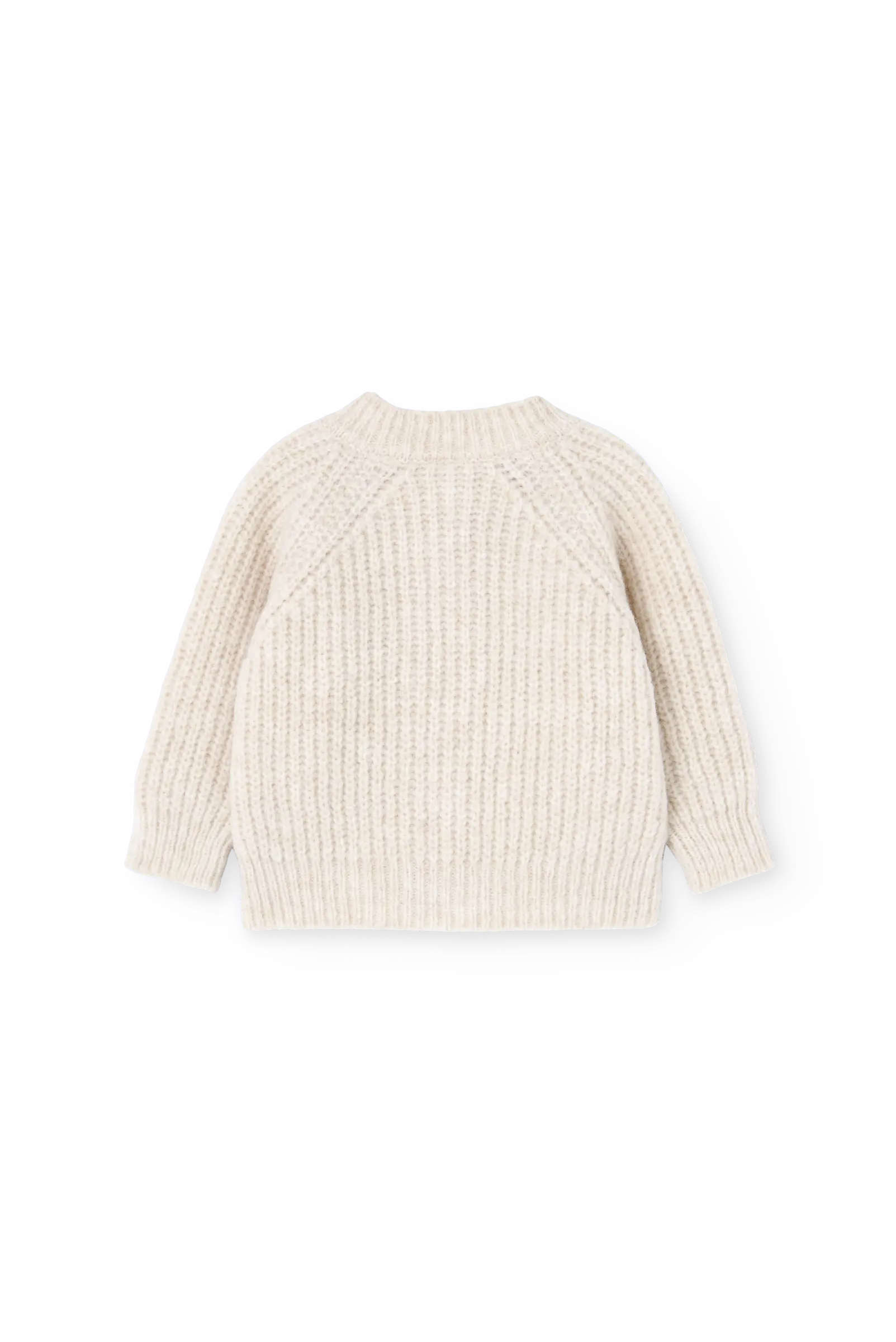 Raw White Serval Cardigan for baby BACK