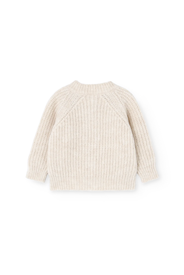 Raw White Serval Cardigan for baby BACK