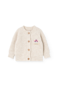 Raw White Serval Cardigan for baby