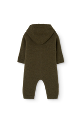 Dark Green Boar Jacket Jumpsuit for baby BACK