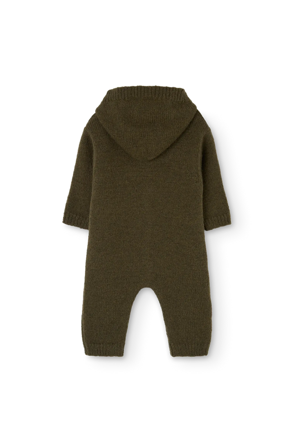 Dark Green Boar Jacket Jumpsuit for baby BACK