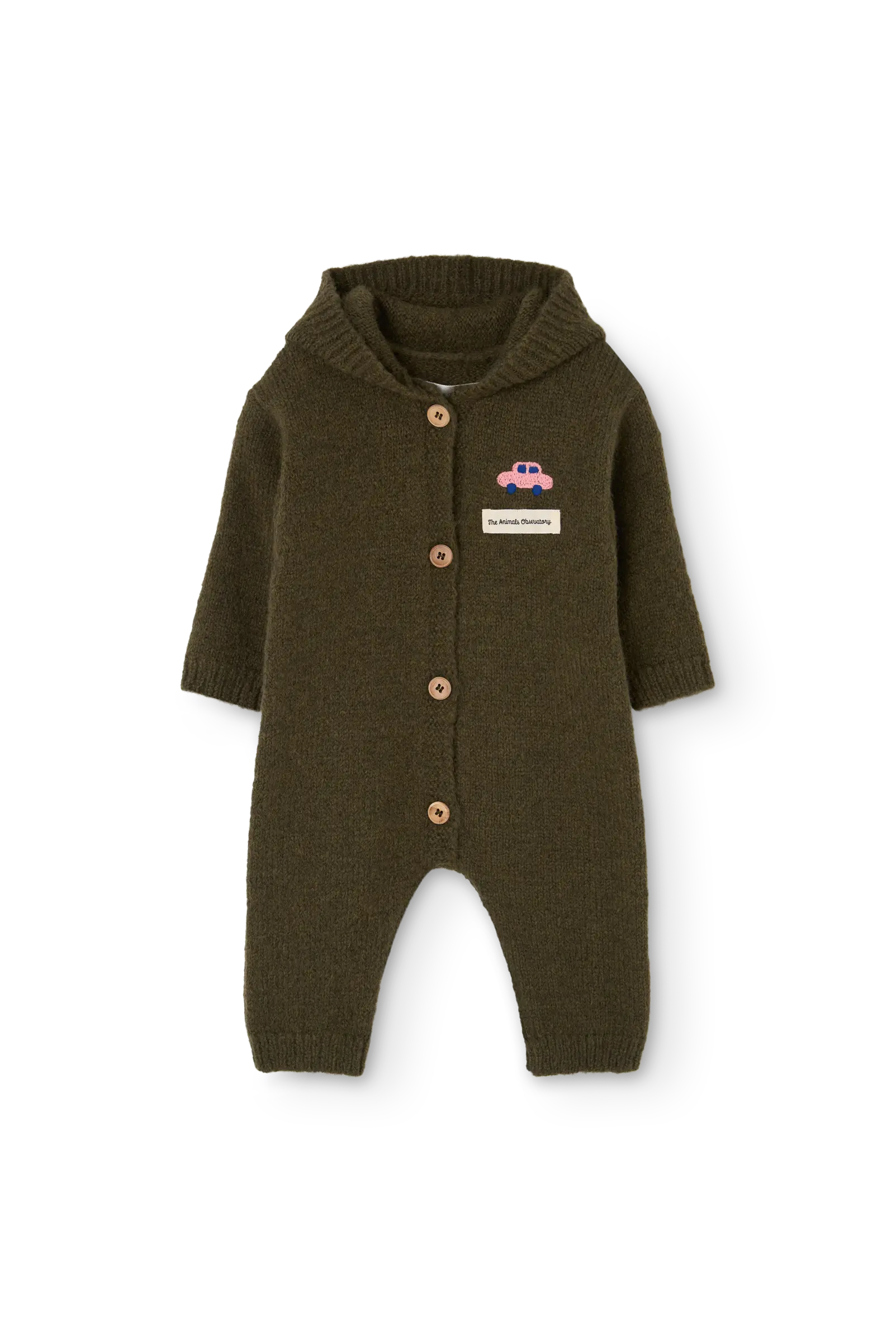Dark Green Boar Jacket Jumpsuit for baby FRONT