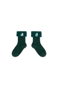 Dark Green Avocet Socks for baby COVER