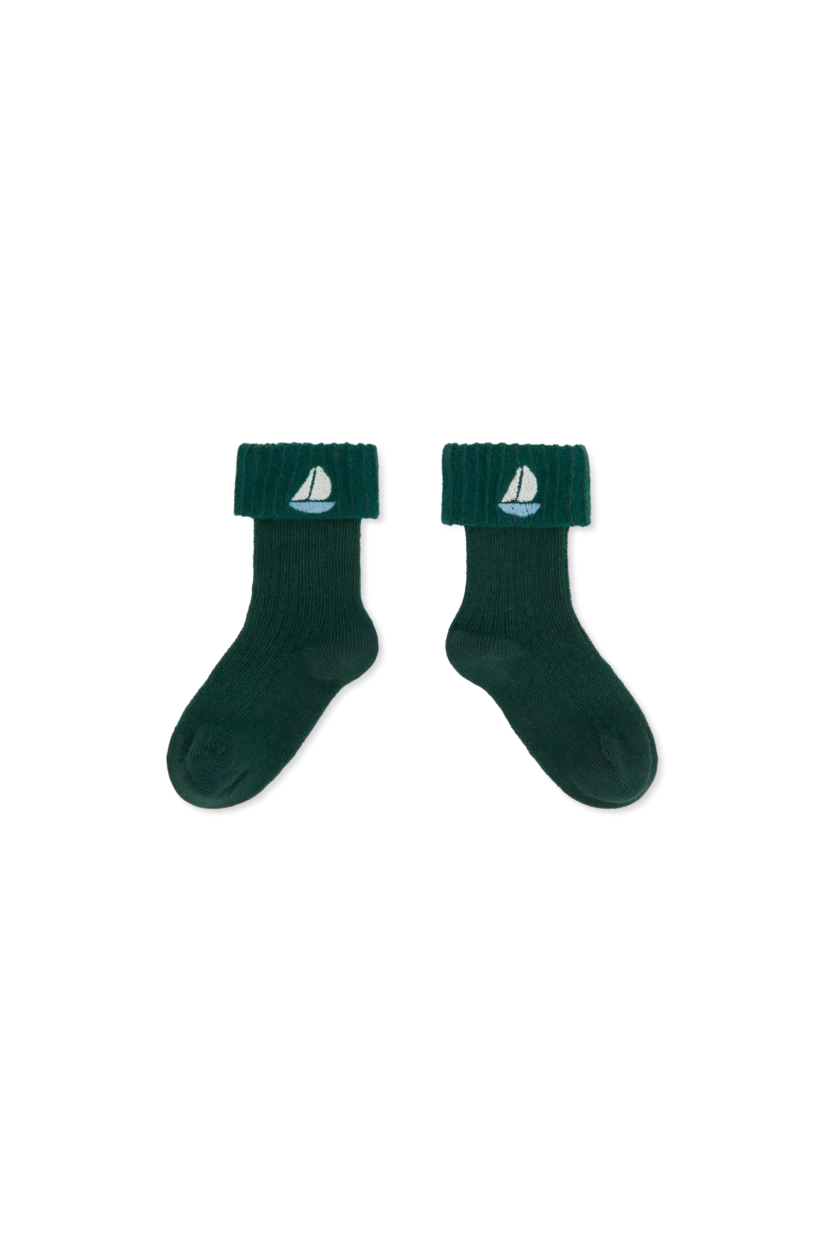 Dark Green Avocet Socks for baby FRONT