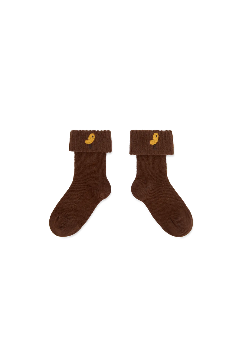 Brown Avocet Socks for baby COVER