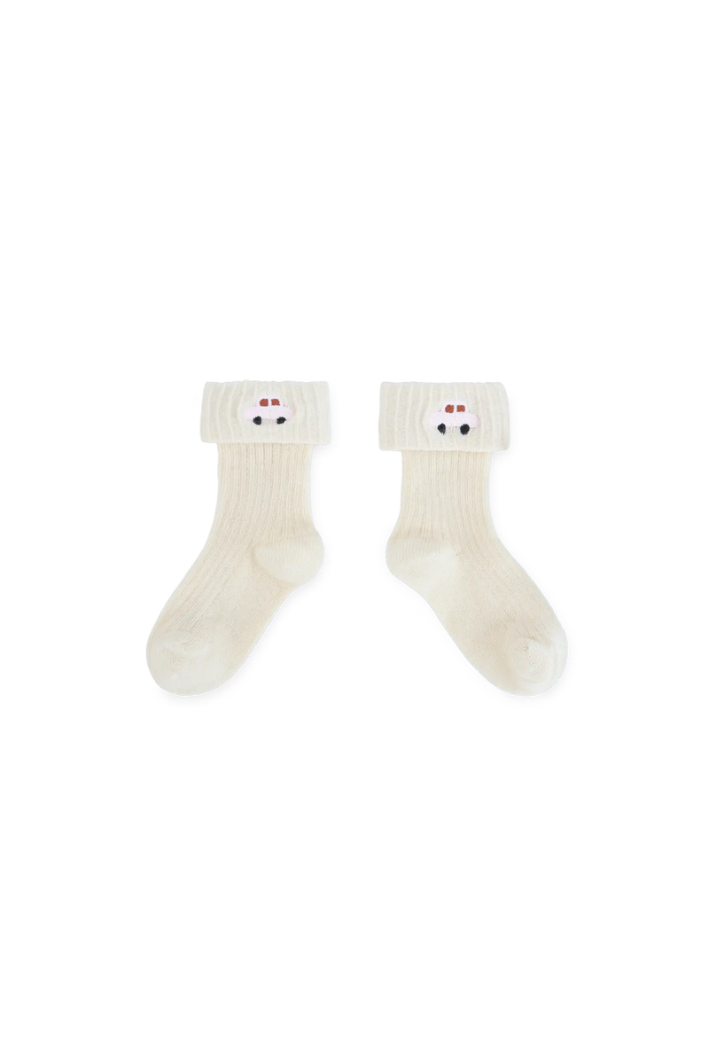 Raw White Avocet Socks for baby COVER