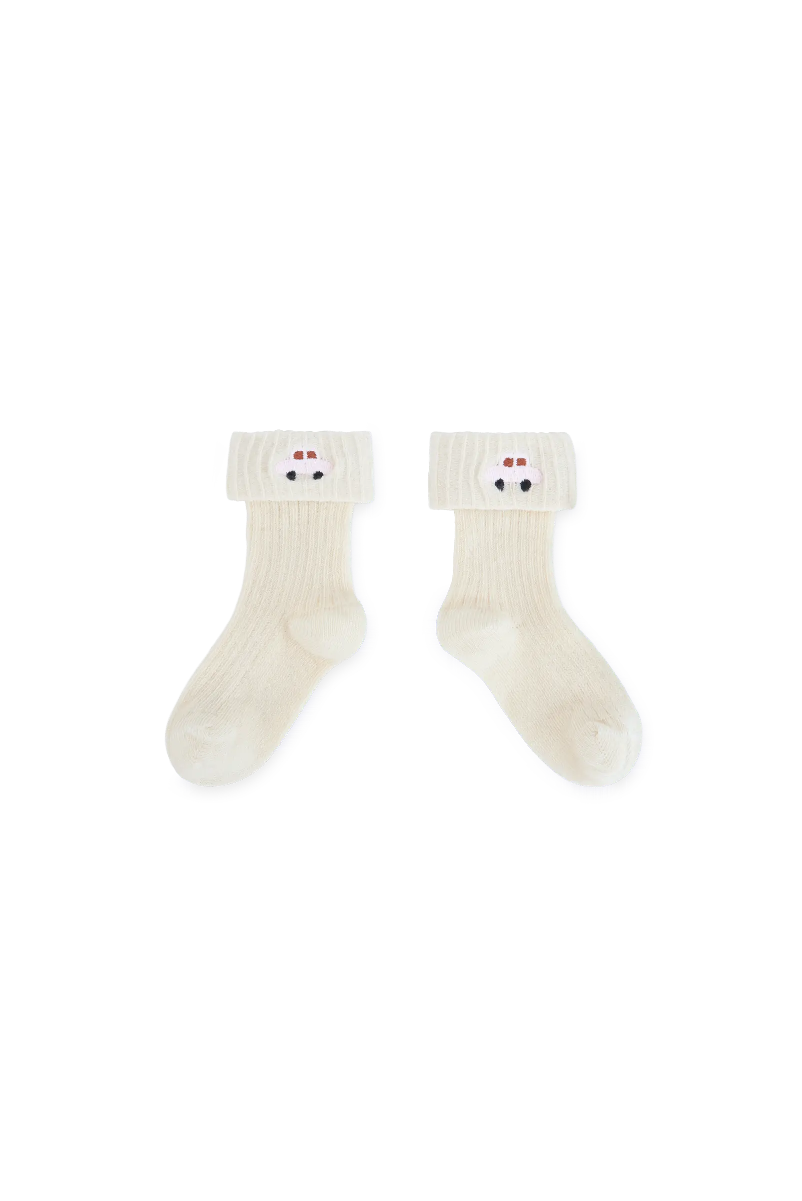 Raw White Avocet Socks for baby FRONT