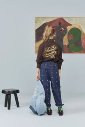 Dark Brown Eel Polo Shirt MODEL BACK